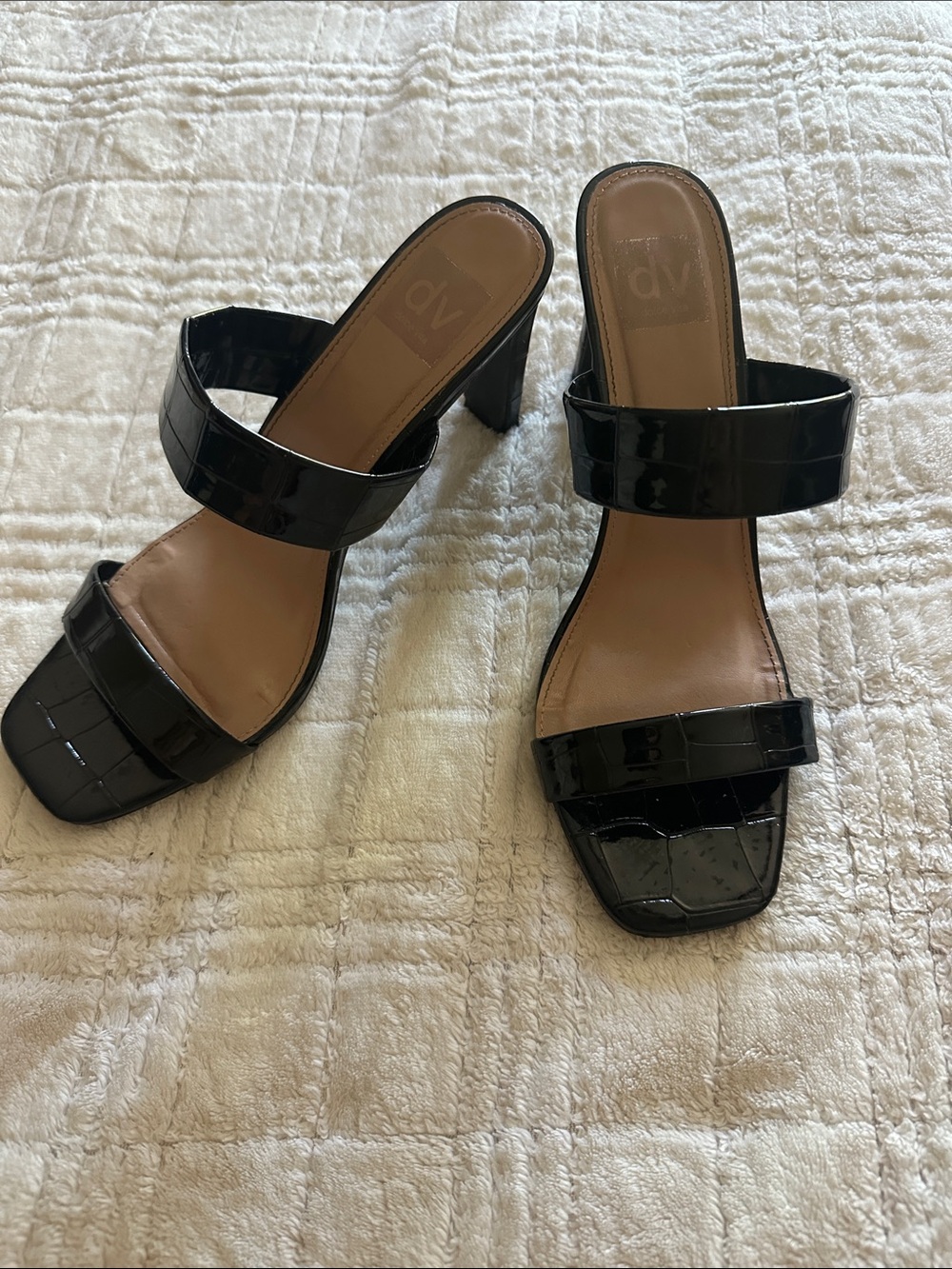 Black Two-Strap Heel